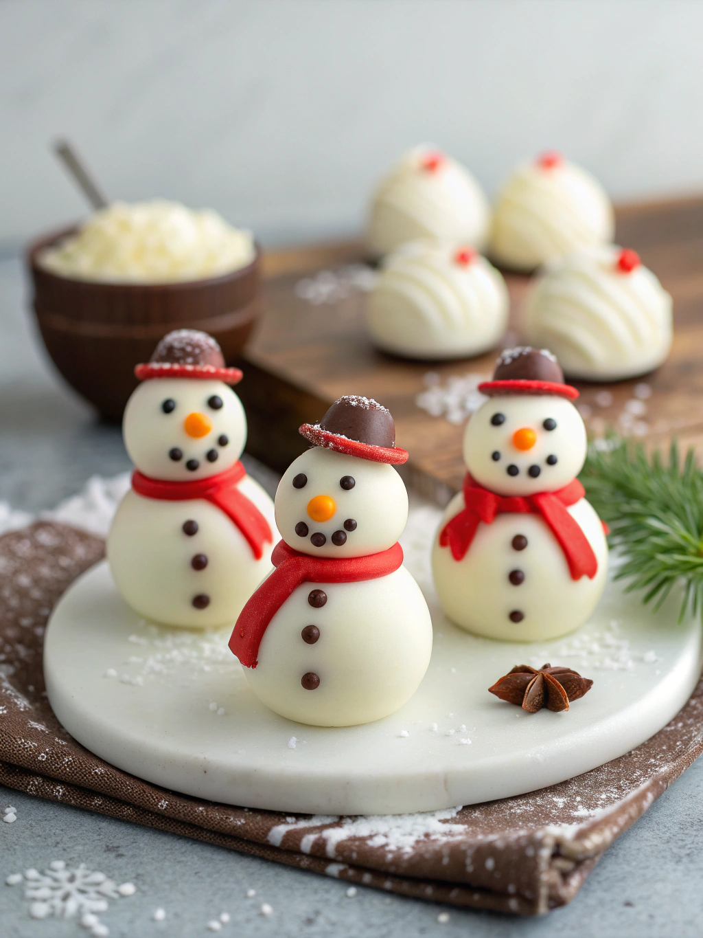 Snowmen Truffles: 7 Steps for Irresistible Holiday Treats! 3 Snowmen Truffles