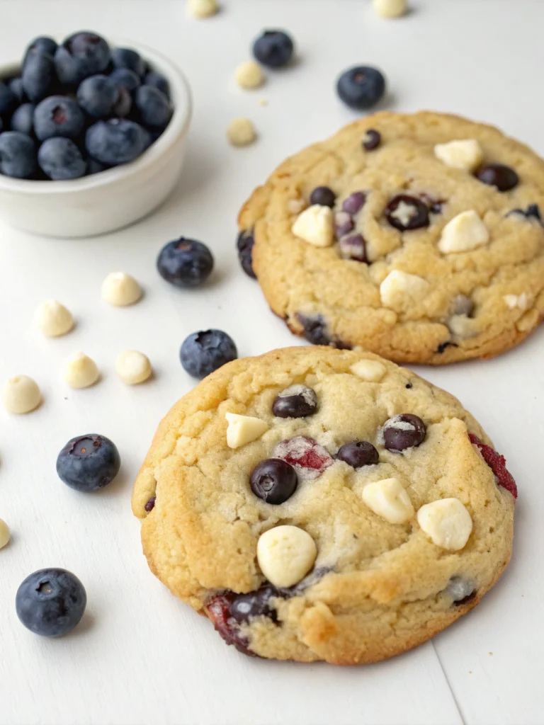 Bakery-Style Blueberry White Chocolate Chip Cookies