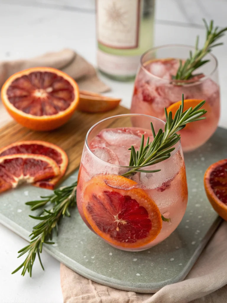 Blood-orange & rosemary gin mocktail