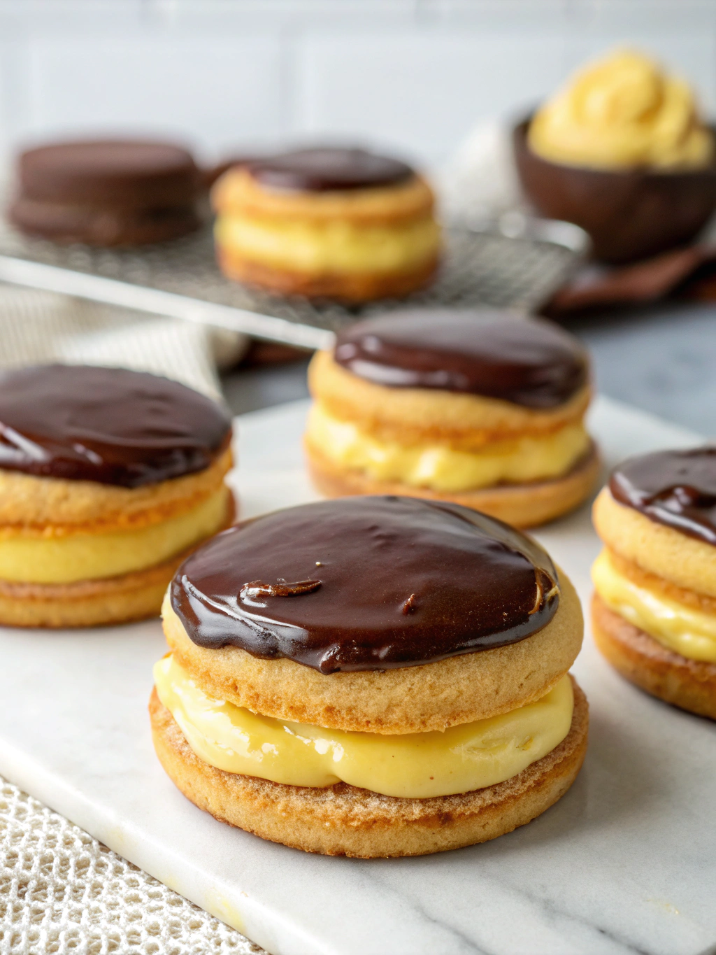 Boston Cream Pie Cookies