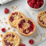 Buttery Raspberry Crumble Cookies with a Sweet Jam Filling