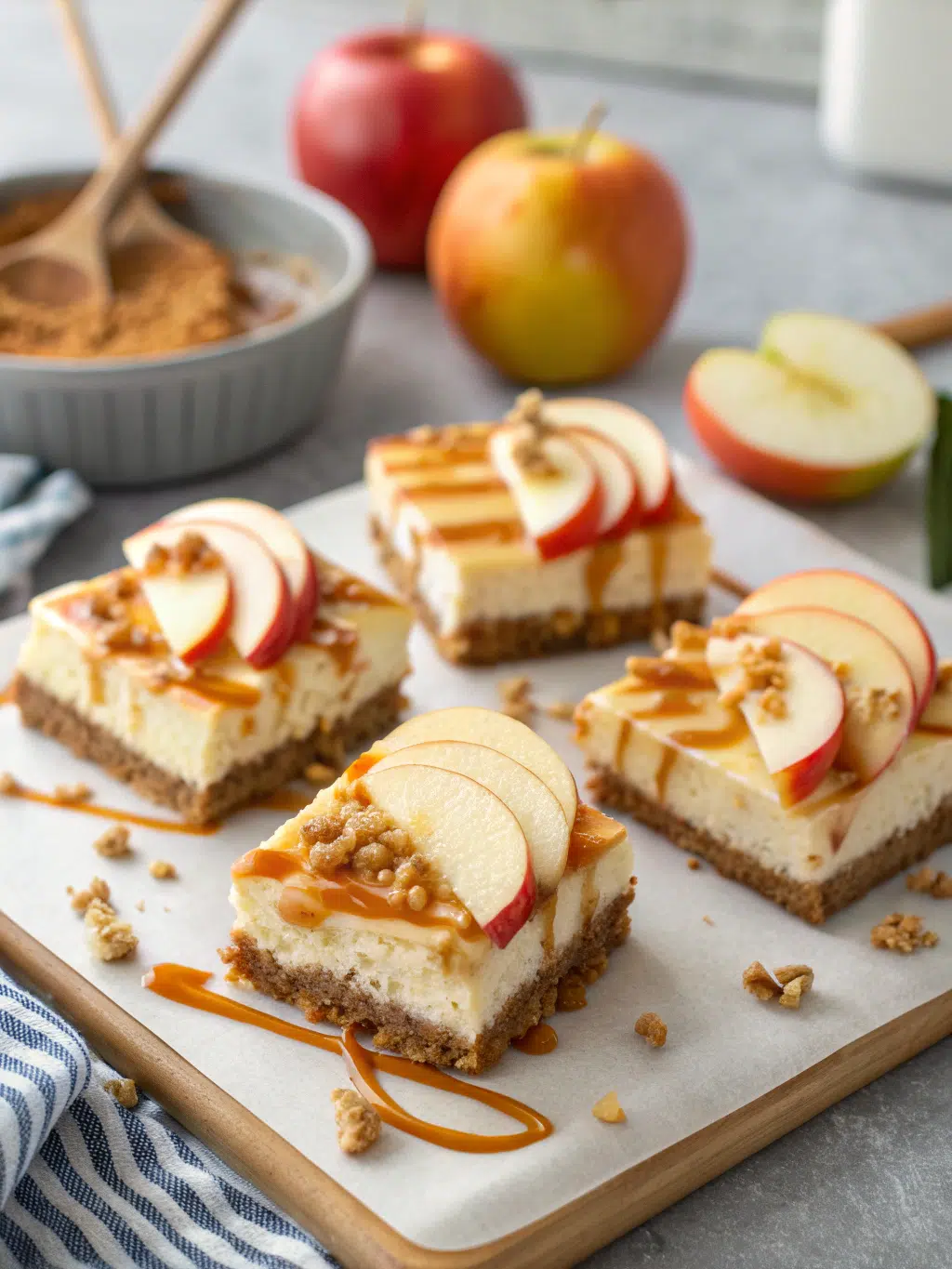 Caramel Apple Cheesecake Bars