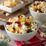 Cheese & cranberry bites (holiday-themed popcorn mix)