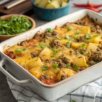 Cheesy Ground Beef & Potato Casserole (One-Pan Dinner!)