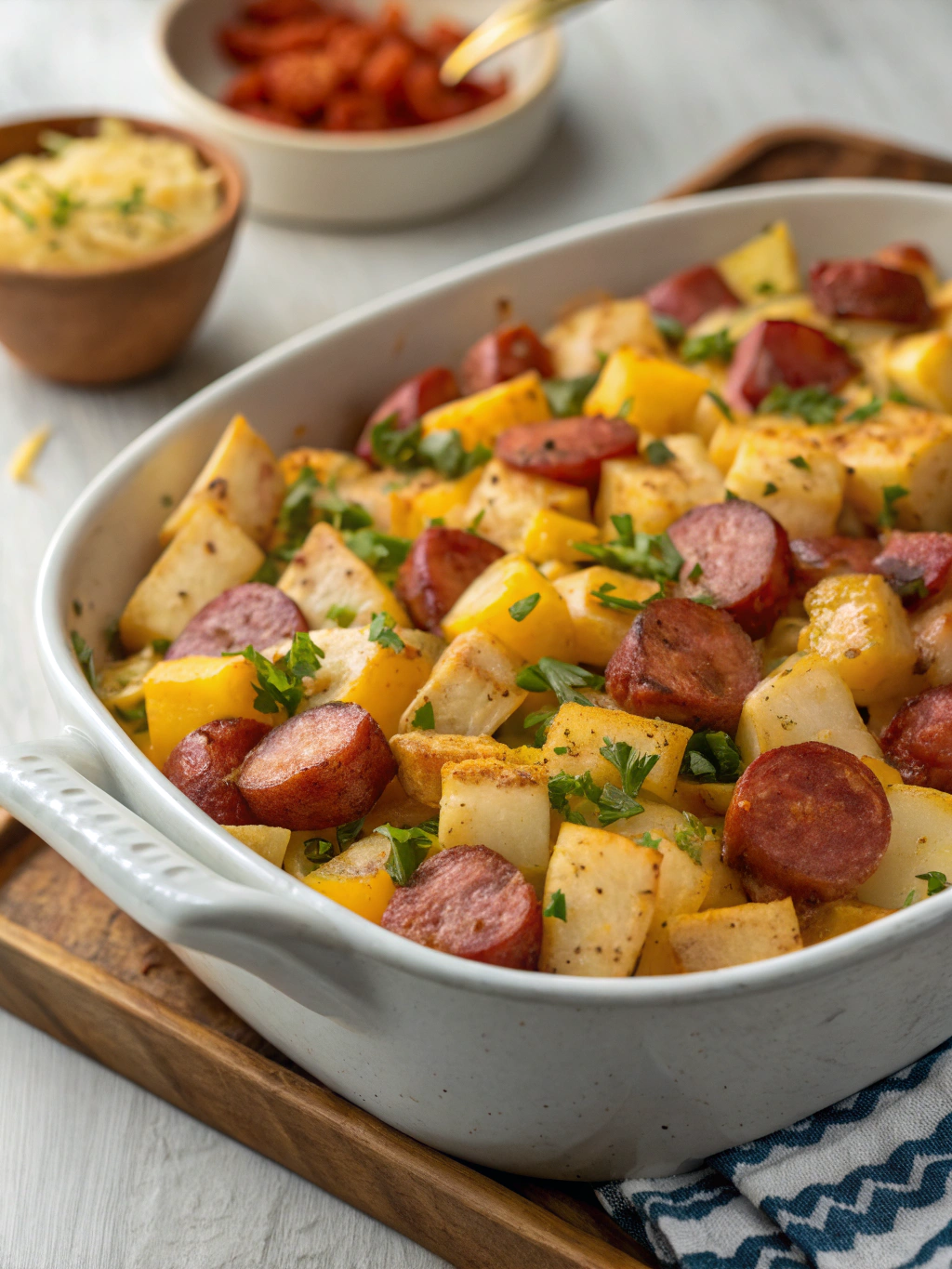 Cheesy Ranch Potatoes and Smoked Sausage