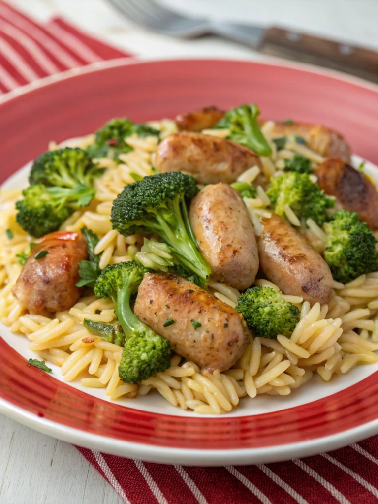 Chicken Sausage and Broccoli Orzo