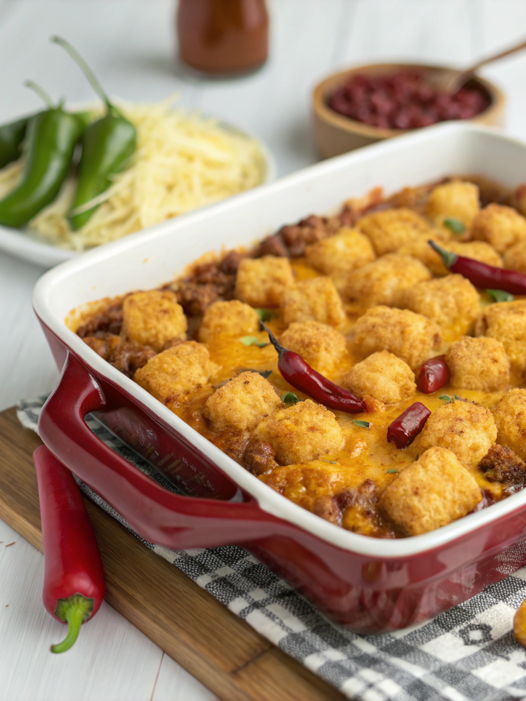 Chili Cheese Tater Tot Casserole
