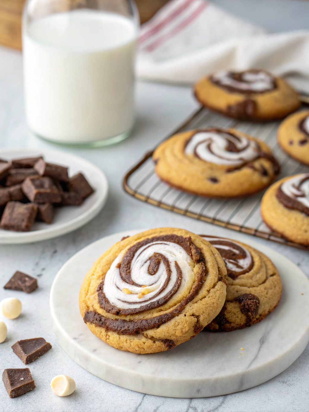 Chocolate Marshmallow Swirl Cookies