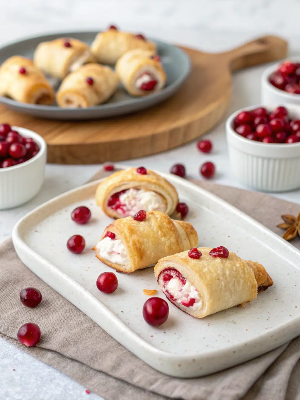 Cranberry Cream Cheese Crescent Bites