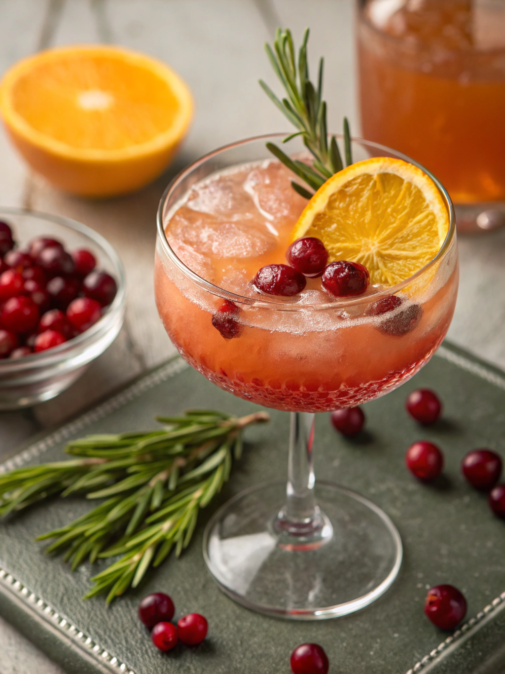 Cranberry Orange Whiskey Sour