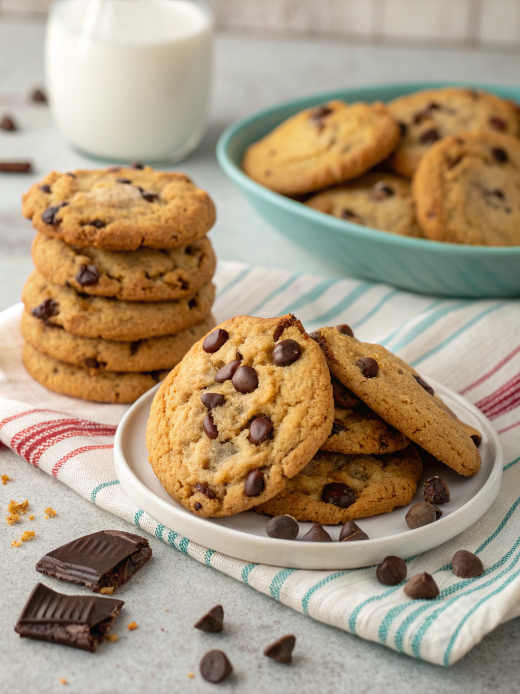 Crispy and Chewy Chocolate Chip Cookies