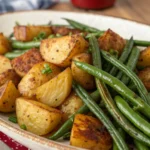 Easy Roasted Garlic Potatoes and Green Beans