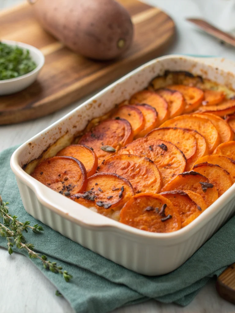 Easy Scalloped Sweet Potatoes
