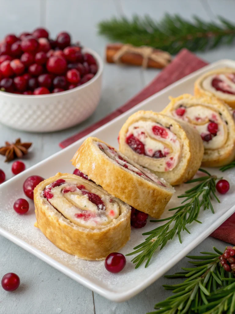 Festive Christmas Cranberry Roll Ups