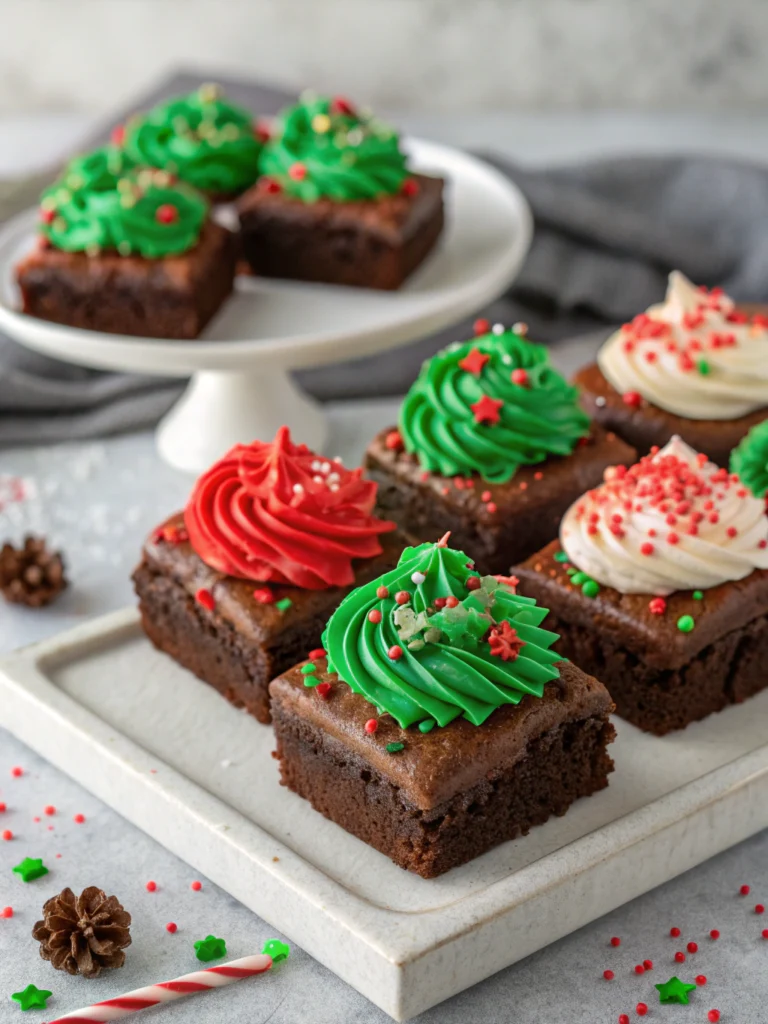 Frosted Christmas Brownies