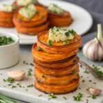 Garlic Butter Sweet Potato Stacks