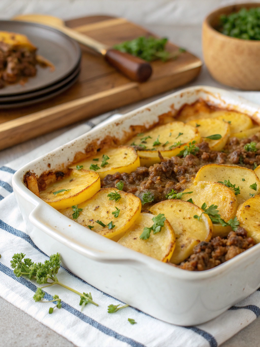 Ground Beef and Potatoes Casserole