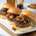 Mini beef sliders with caramelised onions