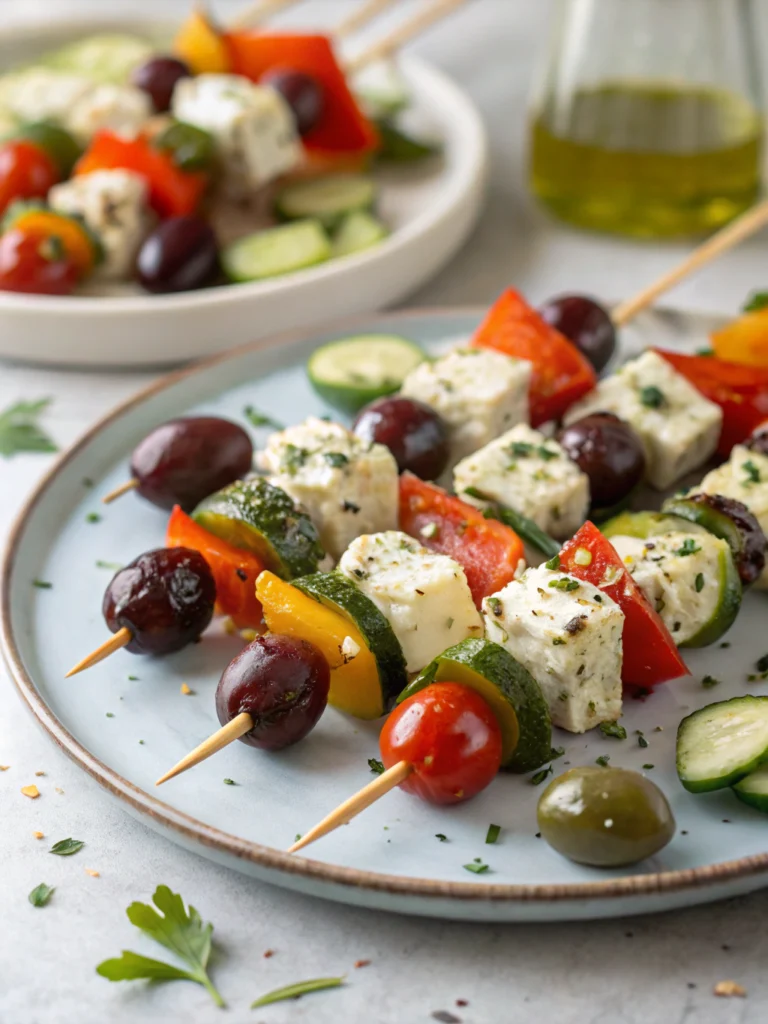 Olive & feta skewers (Mediterranean-style)