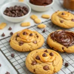 Peanut Butter Chocolate Caramel Cookies