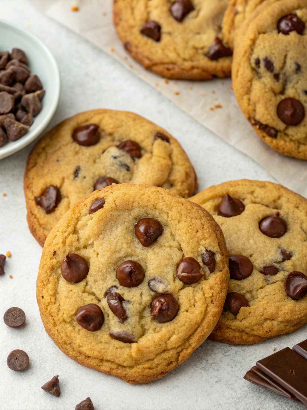 Perfect Bakery Style Chocolate Chip Cookies