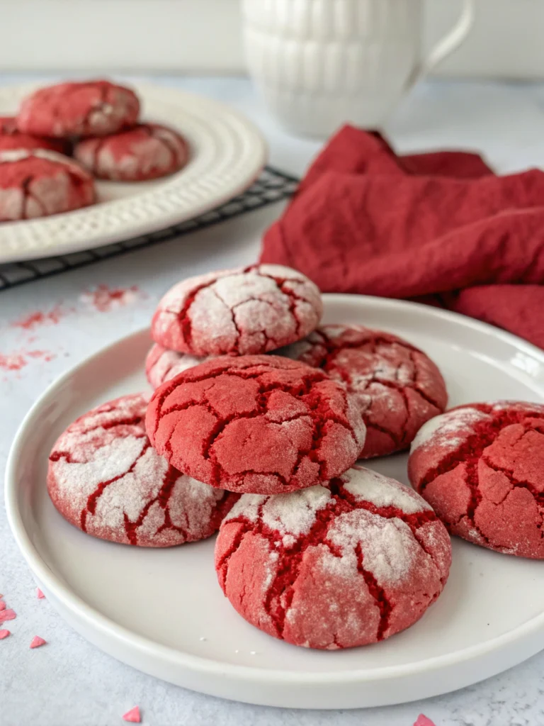 Red Velvet Crinkle Cookies