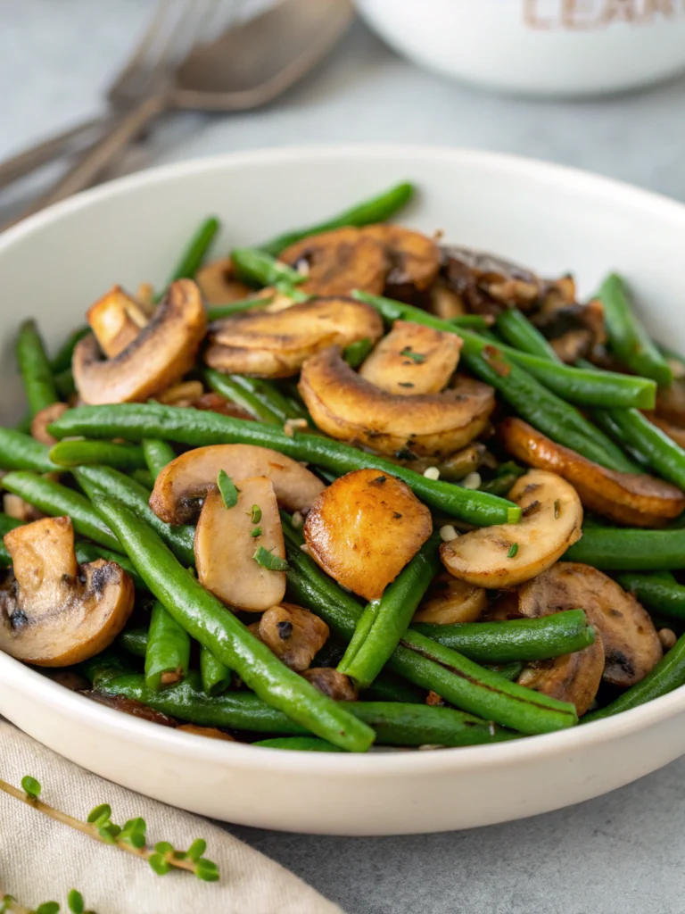 Sautéed Mushrooms and Green Beans