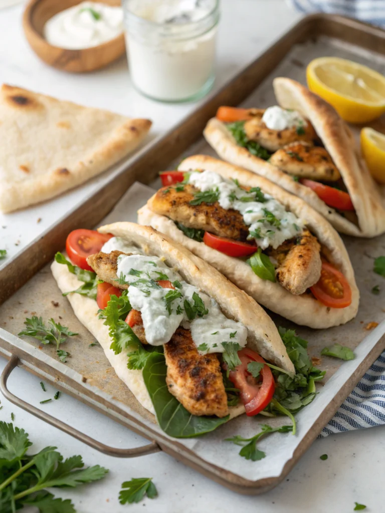 Sheet Pan Chicken Pitas with Herby Ranch