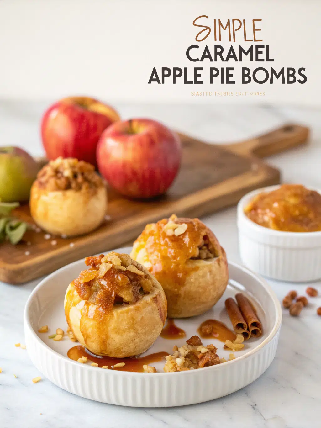 Simple Caramel Apple Pie Bombs