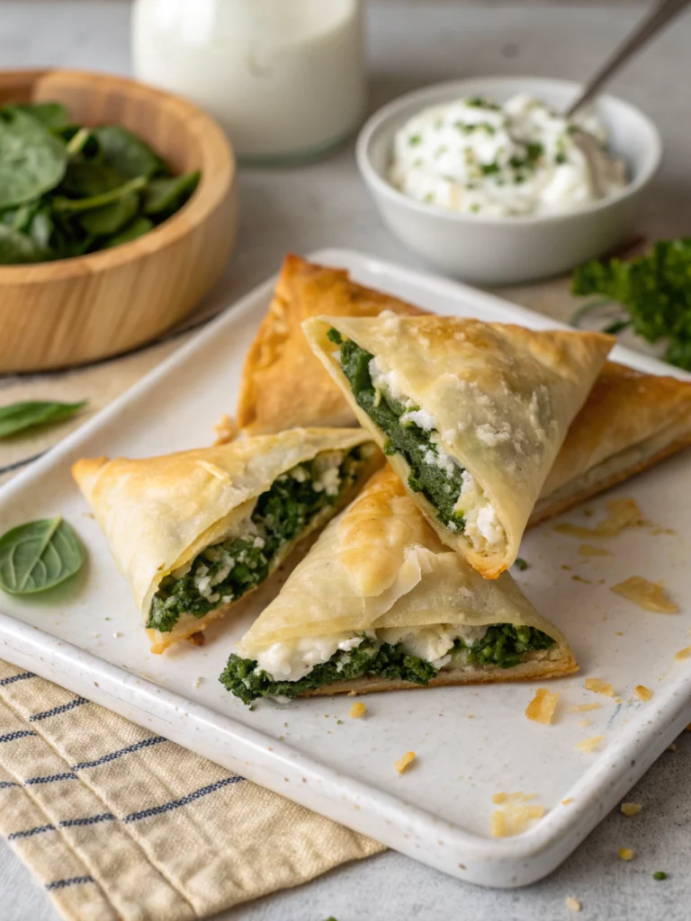 Spinach & feta phyllo triangles