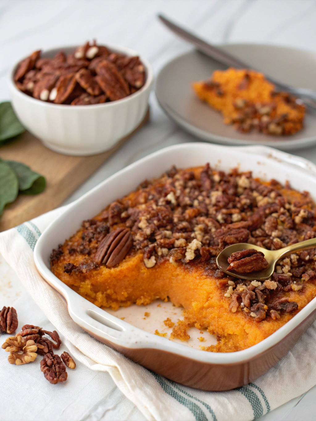 Sweet Potato Casserole with Pecan Topping
