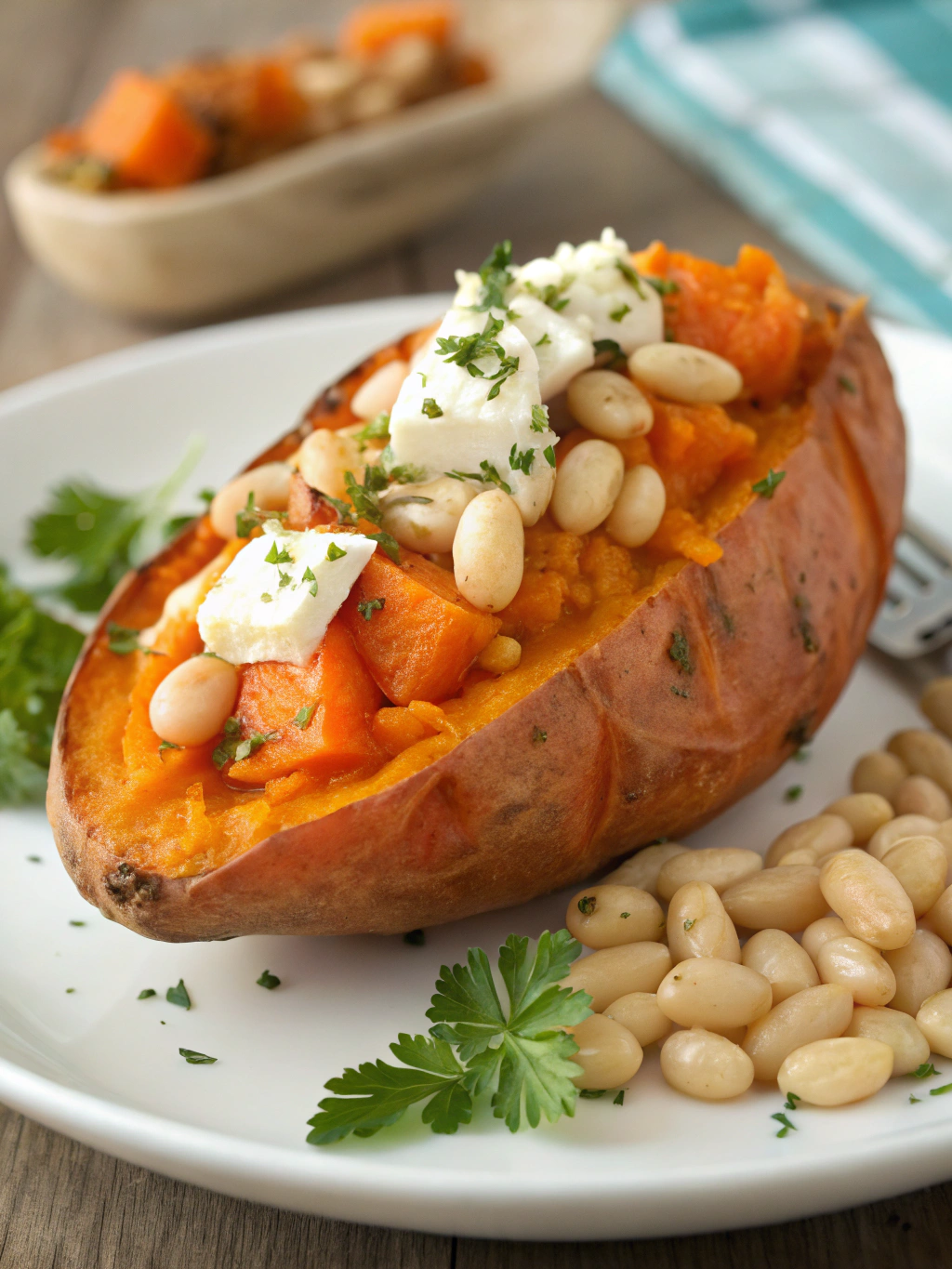 Sweet Potato with Butter Beans Crunch