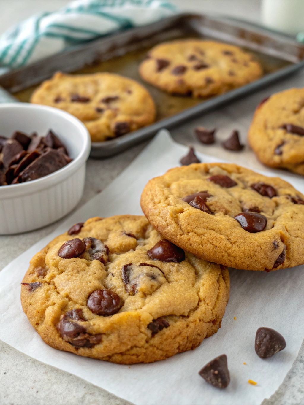 Ultra Thick and Chewy Chocolate Chip Cookies