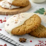 White Chocolate Dipped Chewy Maple Cookies for Christmas