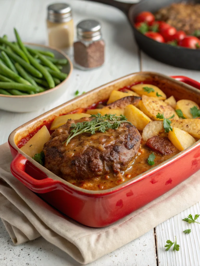 Amish Hamburger Steak Bake Recipe