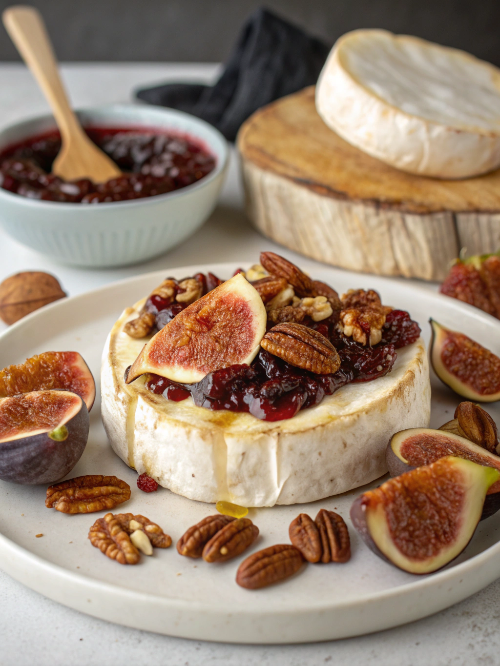 Baked Brie with Fig Jam and Pecans