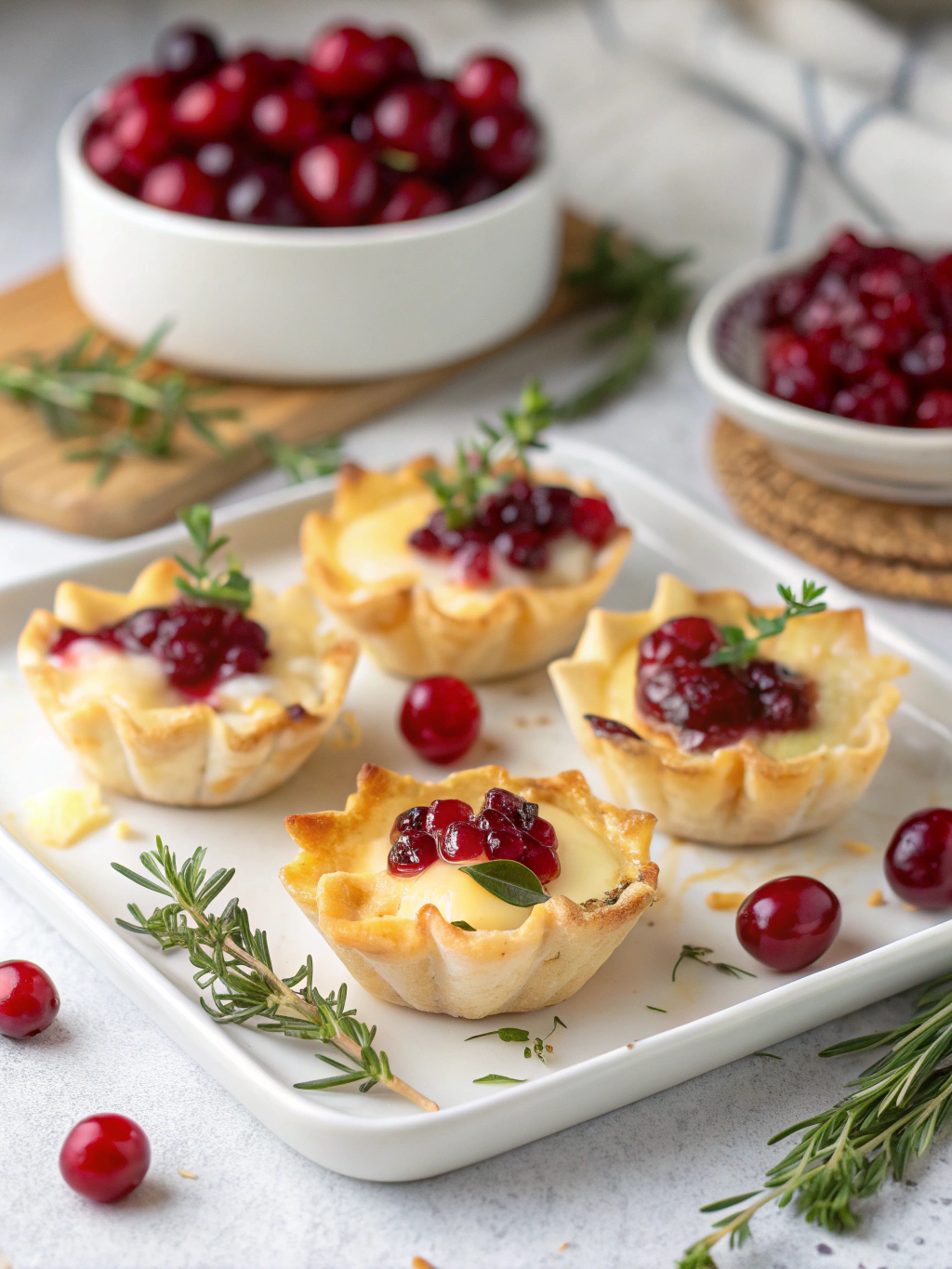 Baked Cranberry Brie Bites