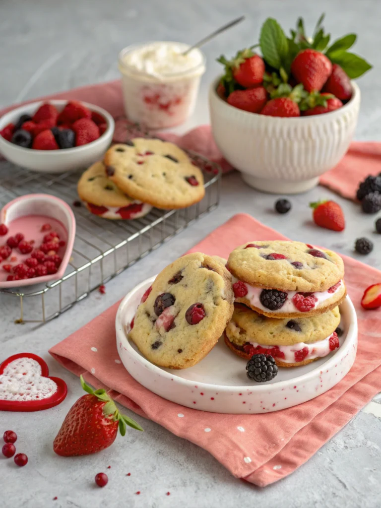 Berries and Cream Cookies (Valentine cookies)