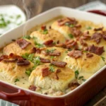 Biscuits and Gravy Breakfast Casserole