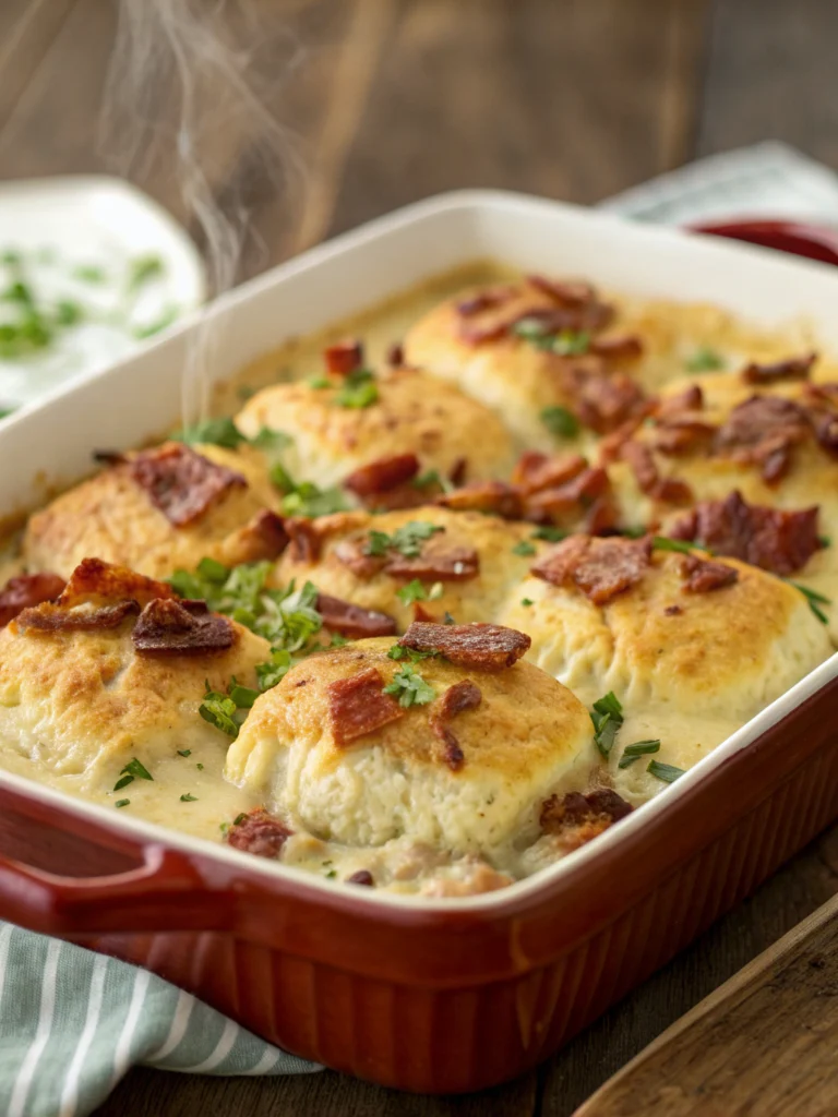 Biscuits and Gravy Breakfast Casserole