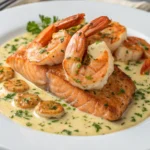 Cajun Shrimp and Salmon with Garlic Cream Sauce