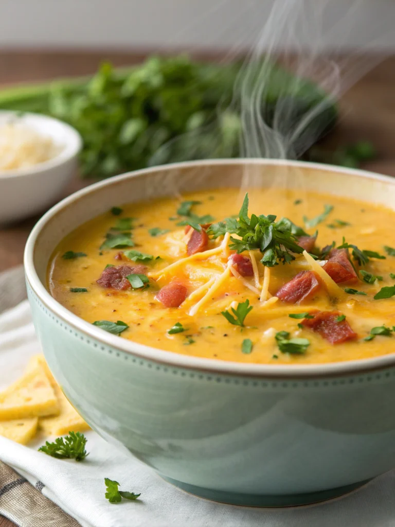 Cheddar Garlic Herb Potato Soup