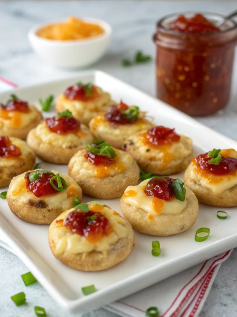 Cheesy Thumbprint Appetizers with Hot Pepper Jelly