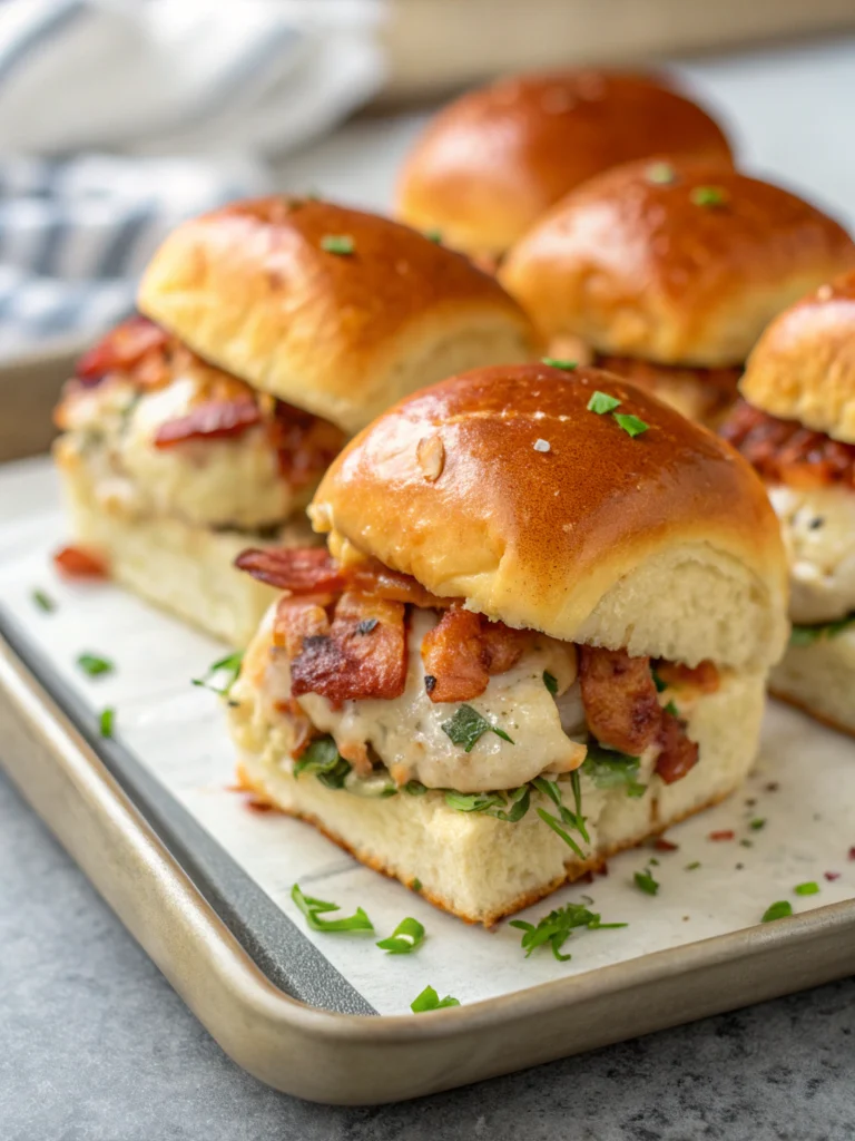 Chicken Bacon Ranch Sliders (Easy Maple-Glazed Hawaiian Rolls)
