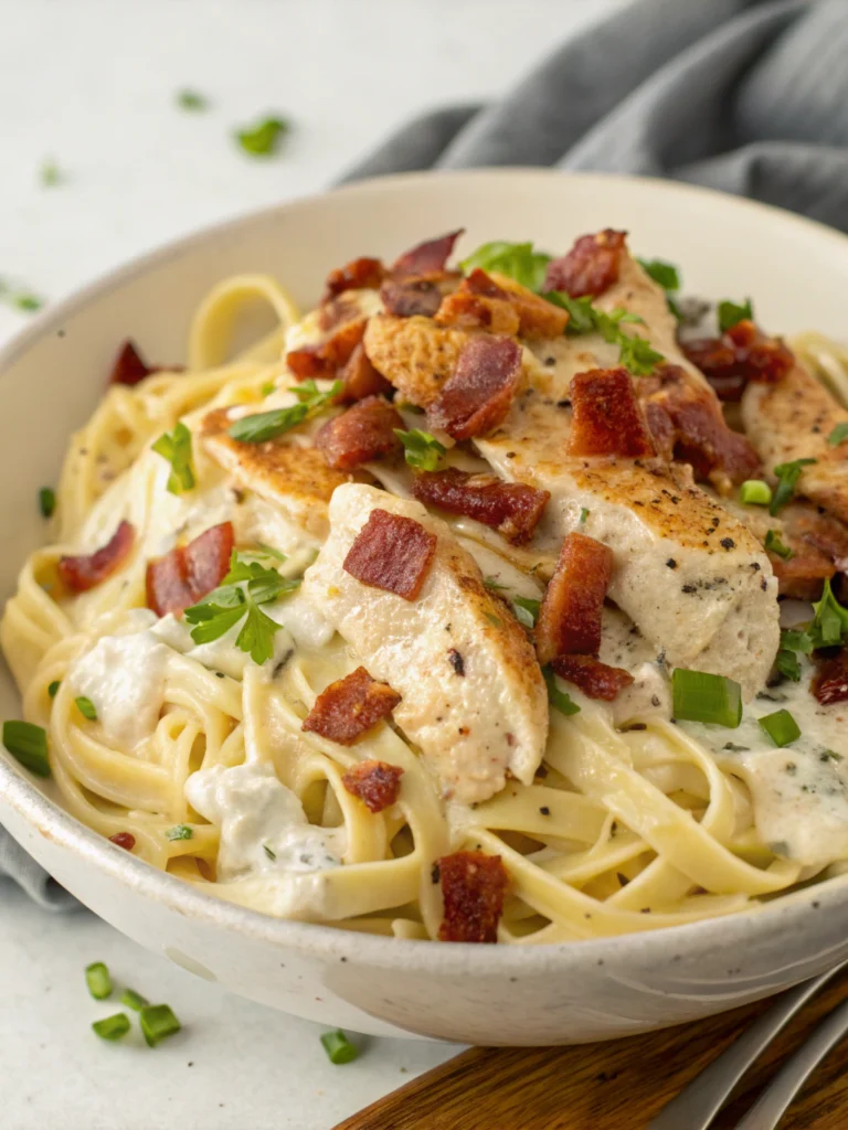 Creamy Chicken Bacon Ranch Pasta