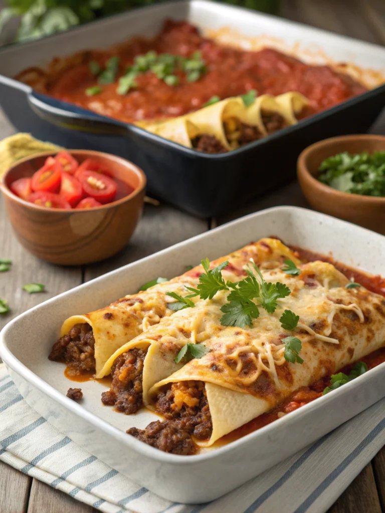 Easy Cheesy Ground Beef Enchiladas