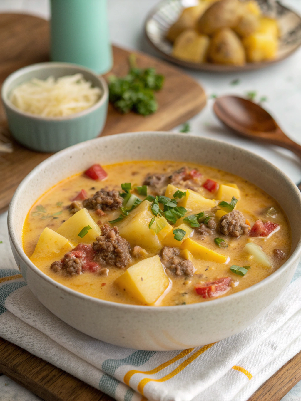 Easy Cheesy Hamburger Potato Soup: 5 Reasons You'll Love It!