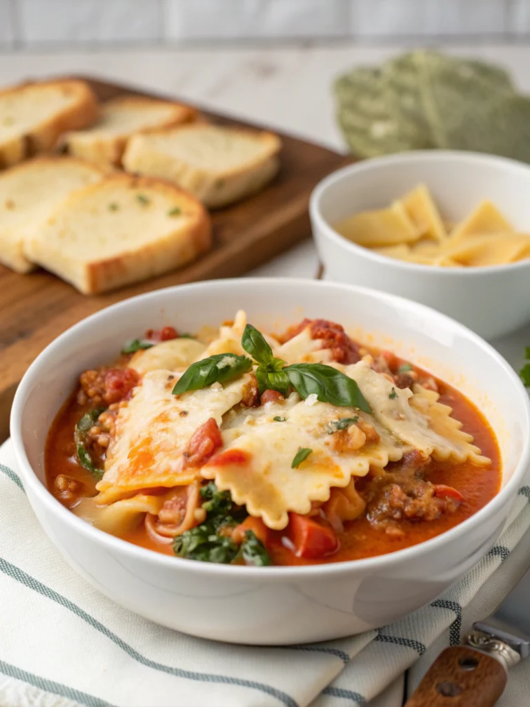 Easy Creamy Lasagna Soup