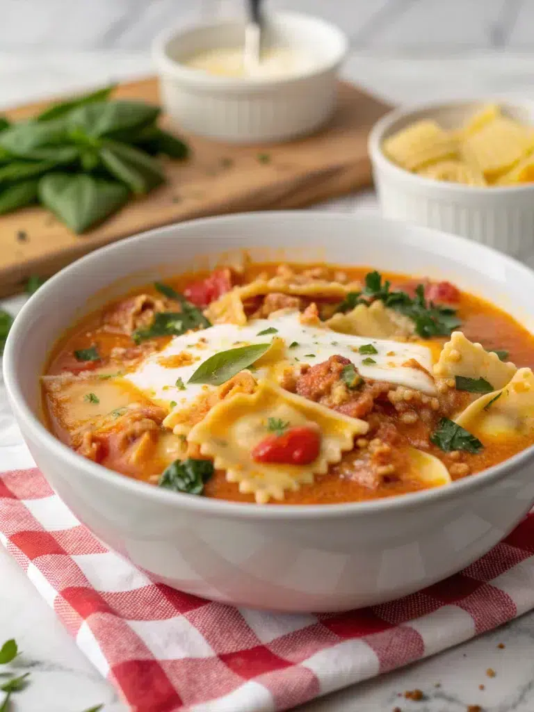 Easy Creamy Lasagna Soup