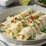 Easy White Chicken Enchiladas with Creamy White Sauce